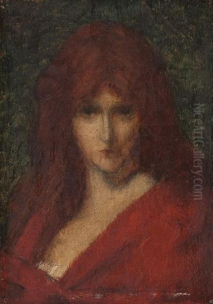 Damenportrait Oil Painting by Jean-Jacques Henner