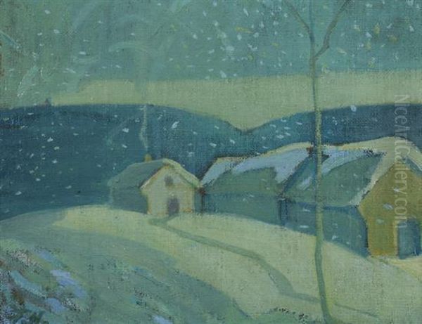 Winter Homestead, The Laurentians Oil Painting by Frank Charles Hennessey