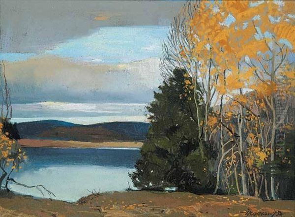 Untitled - A Still Autumn Day Oil Painting by Frank Charles Hennessey