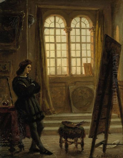 Raphael In Seinem Atelier In Florenz Oil Painting by Adolf Henning