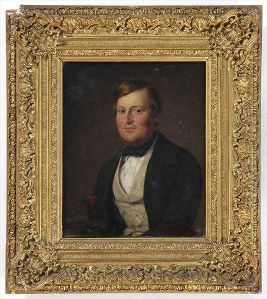 Portrait Of A Gentleman Oil Painting by Adolf Henning