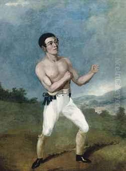 Johnny Hannan, The Boxer Oil Painting by J.S. Henning