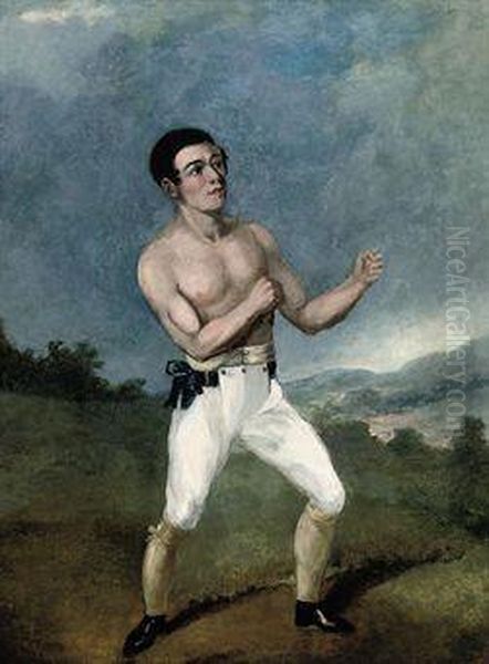 Johnny Hannan, The Boxer Oil Painting by John, Henning Snr.