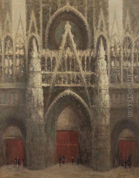 Le Portail De La Cathedrale Oil Painting by Narcisse Henocque