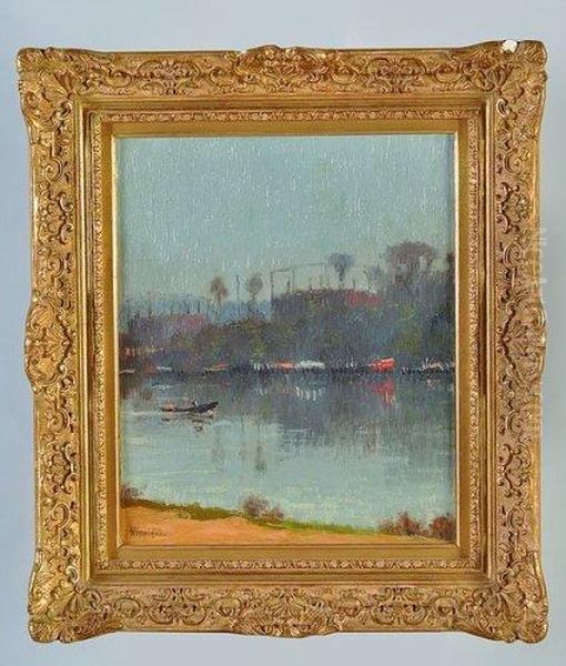 bord De Seine Oil Painting by Narcisse Henocque