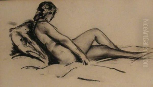 Reclining Nude Oil Painting by Robert Henri