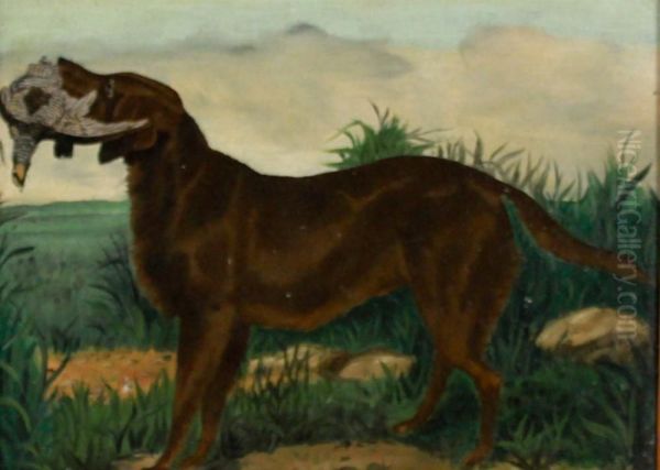 Retriever Oil Painting by A.A. Henrick