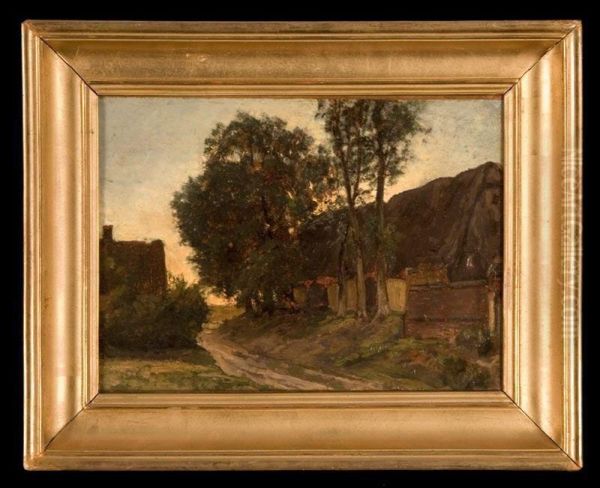 Village At Dawn Oil Painting by Frederic Henriet