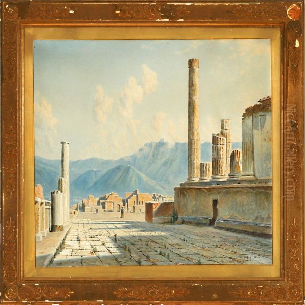 Pompeji - Forumcivile Oil Painting by Mads Henriksen