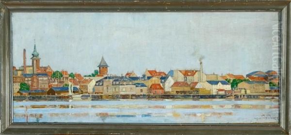 Habour Scenery From Korsor Town, Denmark Oil Painting by Marie Henriques