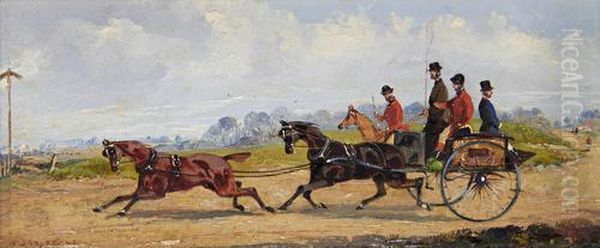 Tandem Driving, A Pair Oil Painting by Samuel Henry Alken