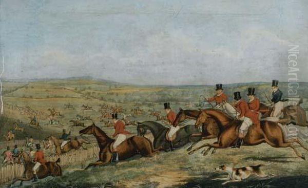 The Leicestershire Hunt: Four Plates Oil Painting by Samuel Henry Alken