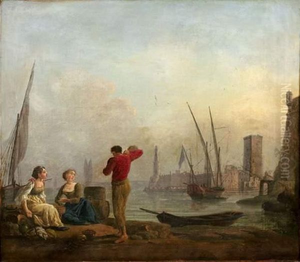 L'entree Du Port De Marseille. Oil Painting by Jean Henry D'Arles