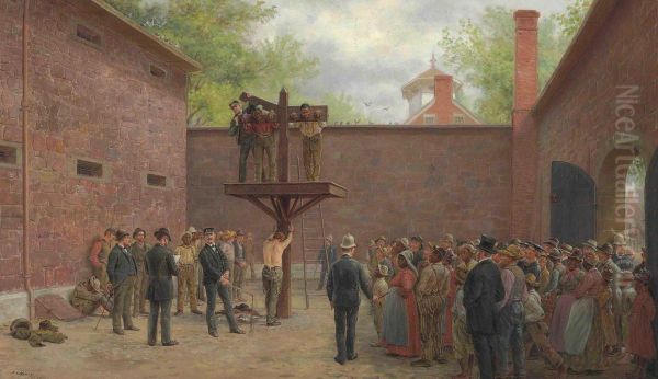 The Pillory And Whipping Post, New Castle, Delaware Oil Painting by Edward Lamson Henry