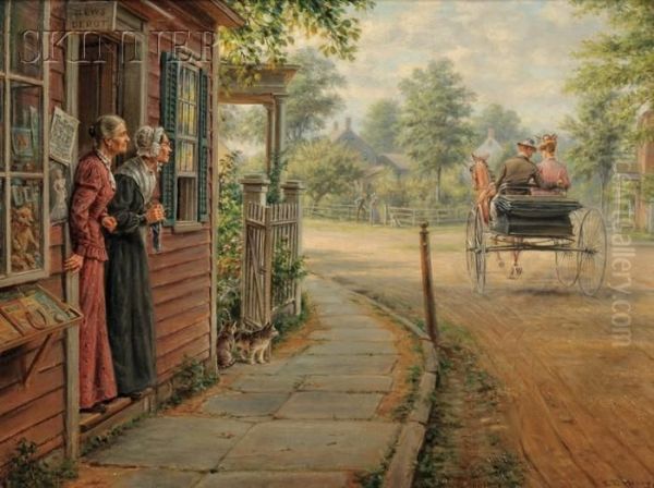 Gossips Oil Painting by Edward Lamson Henry