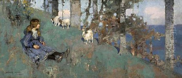 The Goat Herd Oil Painting by George Henry