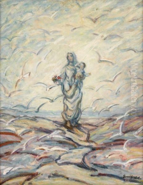 Madonna Of The Rocks Oil Painting by Grace Henry