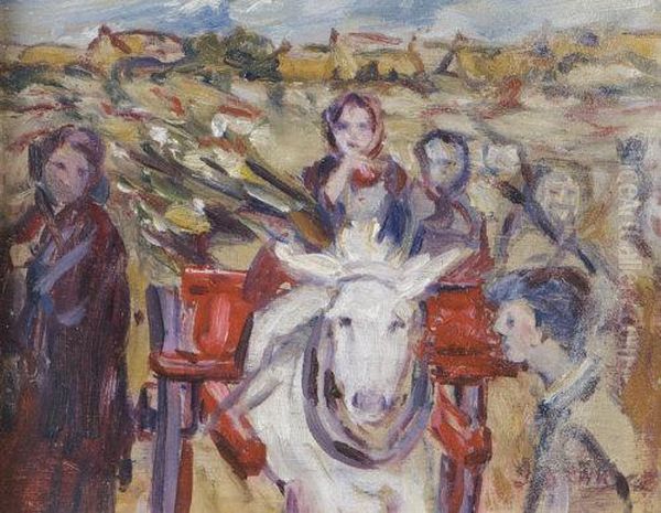 Carraroe Children (galway, C.1945) Oil Painting by Grace Henry