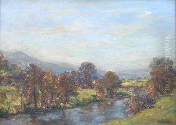 Autumn In Wensleydale Oil Painting by James Levin Henry