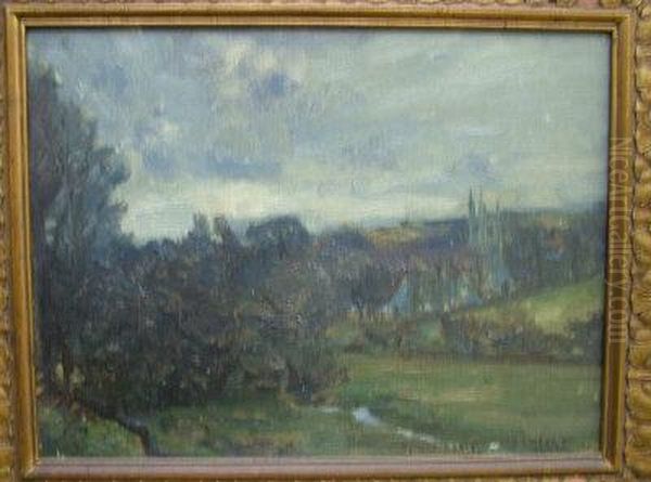 St. Mawgan Church Oil Painting by James Levin Henry