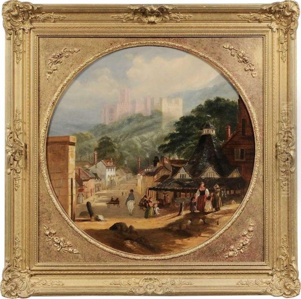 Town View Oil Painting by John Henry Henshall