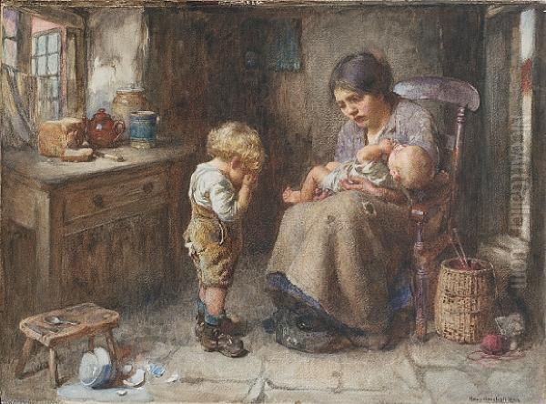 Spilt Milk Oil Painting by John Henry Henshall