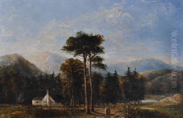 Mountain Landscape Oil Painting by Frederick Henry Henshaw