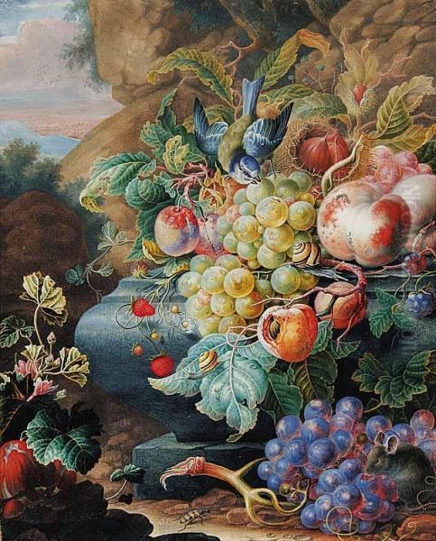 Untitled - Still Life With Fruit Oil Painting by Herman Henstenburgh