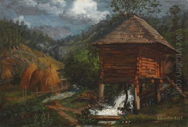 Moara Oil Painting by Sava Hentia