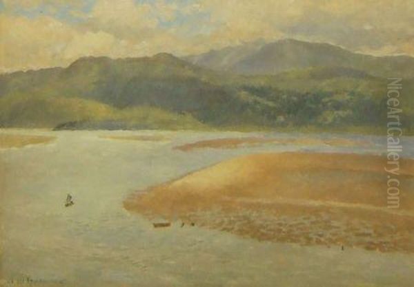 Barmouth Estuary Oil Painting by George Moore Henton