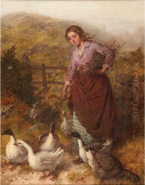 The Goose Girl Oil Painting by Isaac Henzell