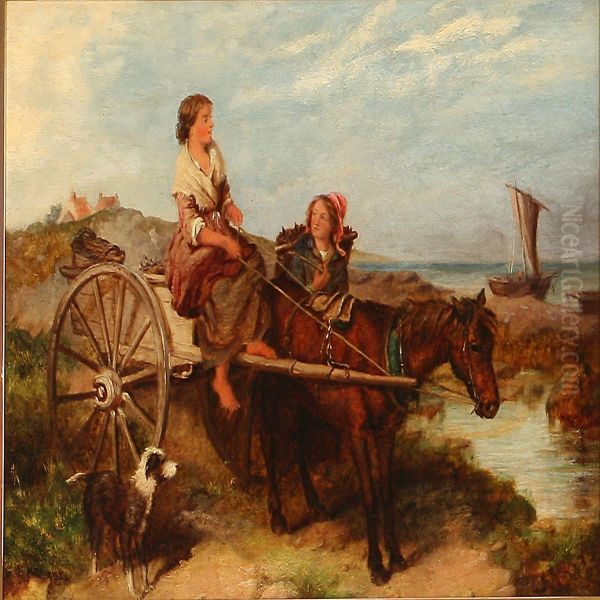 Gossiping Fishing Girls Oil Painting by Isaac Henzell