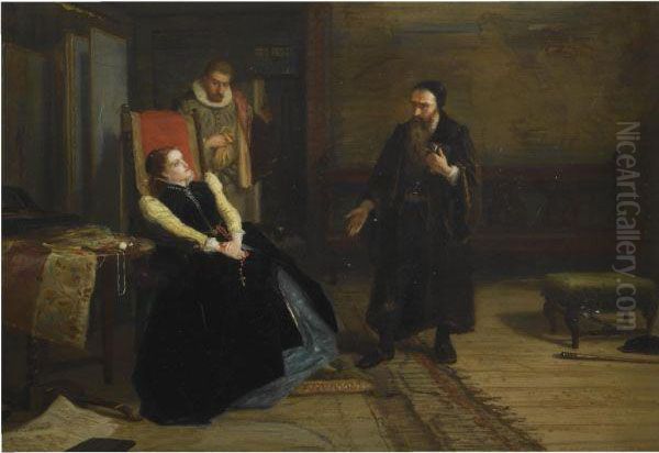 John Knox And Mary Queen Of Scots Oil Painting by Robert Herdman