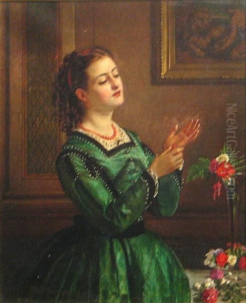 Never A Rose Without A Thorn Oil Painting by Robert Herdman