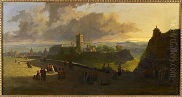 Stirling From The Castle Ramparts Oil Painting by William Gawin Herdman