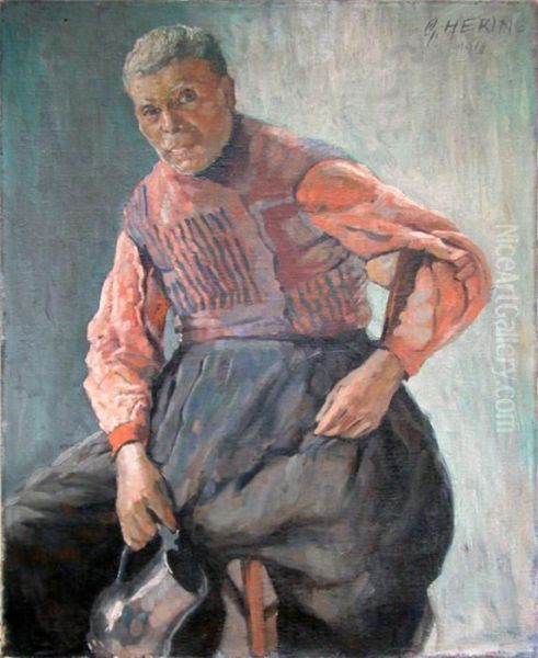 Hollandischer Fischer Auf Stuhl Sitzend Oil Painting by George Hering