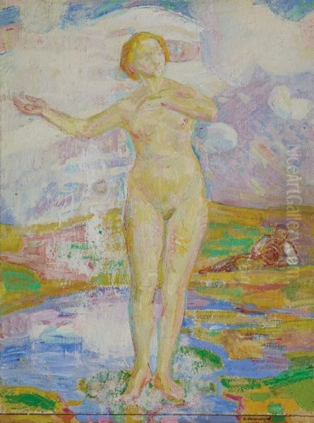 Femme Debout Oil Painting by Abraham Hermanjat