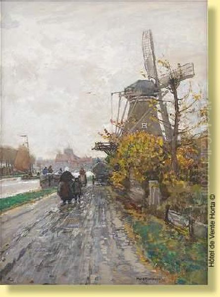 Bord De Canal Anime Oil Painting by Hans Hermann