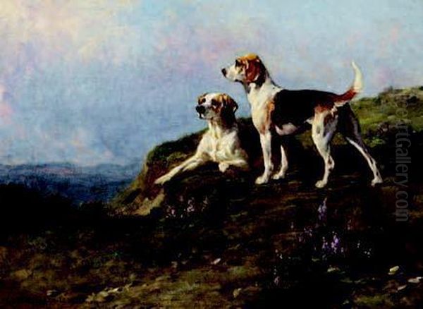 Cani Da Caccia Oil Painting by Leon-Charles Hermann