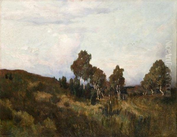 Paysage Aux Bouleaux Oil Painting by Rudolf Hermanns