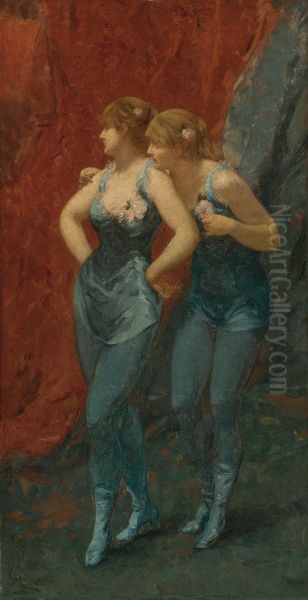 Two Dancers Oil Painting by Charles Hermans