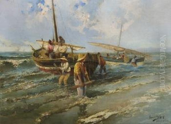 Regreso De La Pesca Oil Painting by Francisco Hernandez Monjo