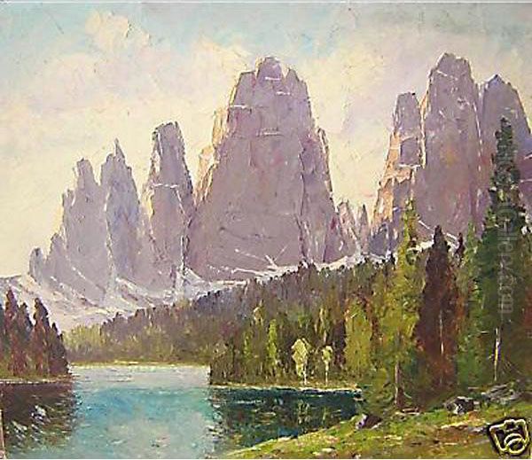 Il Lago Di Misurina E Le Tre Cime Di Lavaredo Oil Painting by Alois Hernick