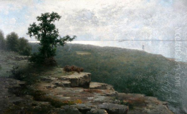 Kustlandskap Med Klipphall Oil Painting by Ferdinand Hernlund