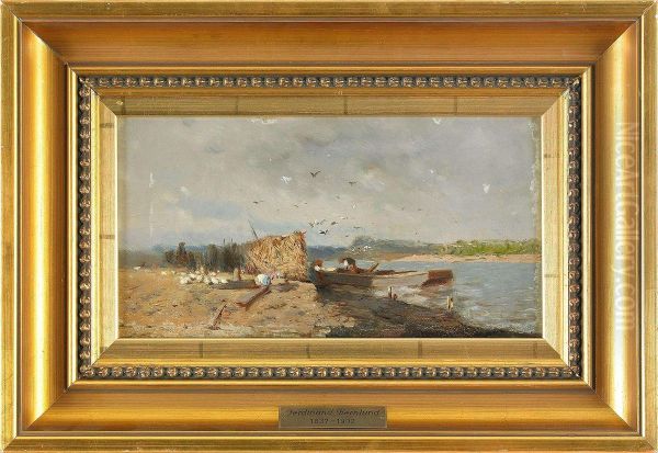 Roddbat Oil Painting by Ferdinand Hernlund