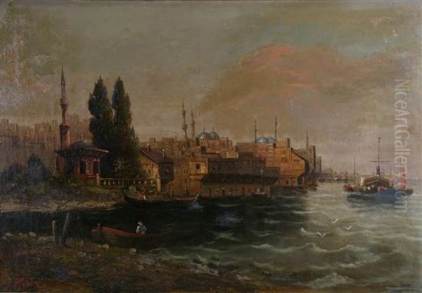 Arabian Port Oil Painting by James Heron