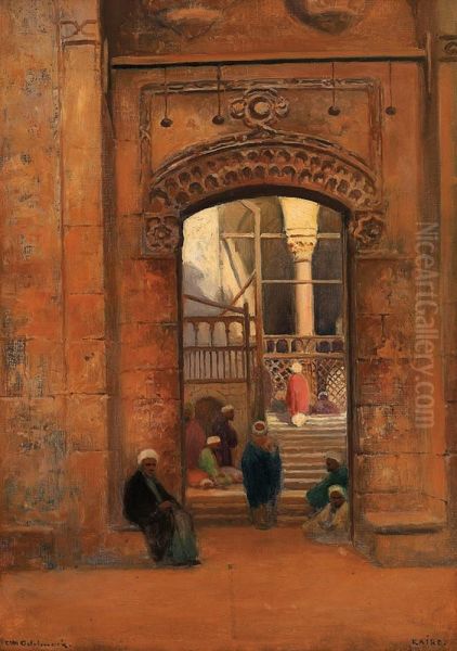 Mosquee Au Caire Oil Painting by Franz Carl Herpel