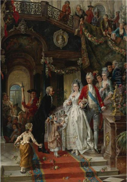 The Wedding Party Oil Painting by Carl Herpfer