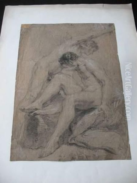 Deux Jeunes Hommes Nus Oil Painting by Willem Jacob Herreyns