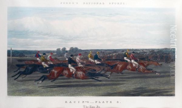 Racing Plate, The Run In Oil Painting by Benjamin Herring, Jnr.